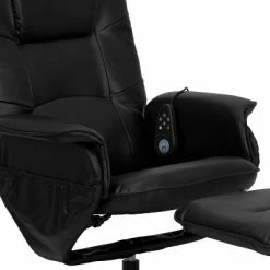Budget 💯 Emma and Oliver Adjustable Massage Recliner/Ottoman - Deep Side Pockets in Black LeatherSoft 🔔 -Living Room Chairs Sales unnamed file 13423