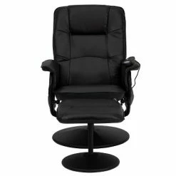 Budget 💯 Emma and Oliver Adjustable Massage Recliner/Ottoman - Deep Side Pockets in Black LeatherSoft 🔔 -Living Room Chairs Sales unnamed file 13428