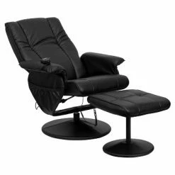 Best Pirce 🛒 Flash Furniture Massaging Heat Controlled Adjustable Recliner and Ottoman with Wrapped Base in Black LeatherSoft 👏 -Living Room Chairs Sales unnamed file 13448