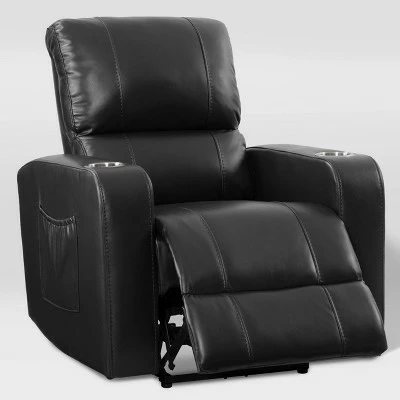 Best reviews of ❤️ Tucson Home Theater Single Power Recliner with Stainless Steel Cup Holders Black Leather Gel - Corliving ✨ 4 Best reviews of ❤️ Tucson Home Theater Single Power Recliner with Stainless Steel Cup Holders Black Leather Gel - Corliving ✨ - Image 2