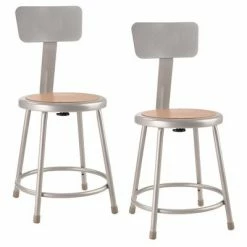 Cheap ❤️ National Public Seating 2pk 18" Heavy Duty Steel Stool with Backrest - Hampton Collection Gray 👏 -Living Room Chairs Sales unnamed file 135