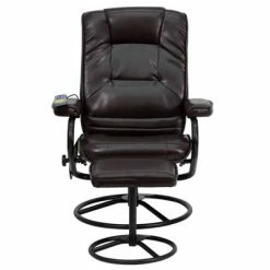Deals ✔️ 2pc Massaging Multi Position Recliner/Ottoman with Metal Bases Brown - Riverstone Furniture Collection 🎁 -Living Room Chairs Sales unnamed file 13512