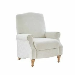 Outlet ✔️ Madison Park Cranberry Push Back Recliner Ivory 🎁 -Living Room Chairs Sales unnamed file 13584