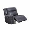Budget 🛒 Left Arm Facing Recliner with Faux Leather Upholstery Gray - Benzara 😉