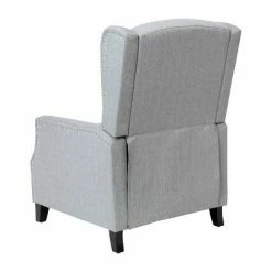 Promo 😍 Emma and Oliver Fabric Upholstered Easy Push Back Recliner - Classic Wingback Design with Nailhead Accent Trim and Footrest ✔️ -Living Room Chairs Sales unnamed file 13624