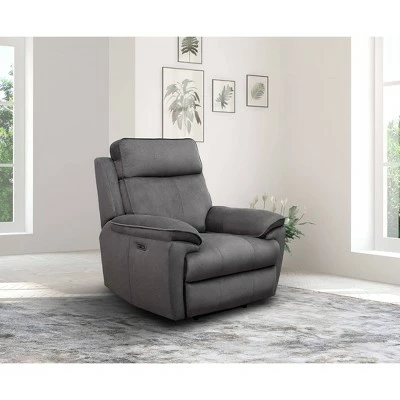 Budget ⌛ Hilda Fabric Power Recliner Power Headrest Gray - Abbyson Living 🎁 3 Budget ⌛ Hilda Fabric Power Recliner Power Headrest Gray - Abbyson Living 🎁