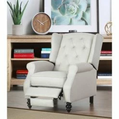 Promo 👍 Scarlett Fabric Pushback Recliner Light Gray - Abbyson Living 👏
