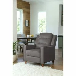 Discount 😀 Holt Mid-Century Pushback Recliner - Abbyson Living Gray 🛒