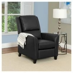 Cheap 💯 Kate Bonded Leather Recliner - Corliving Black 🧨 -Living Room Chairs Sales unnamed file 13716