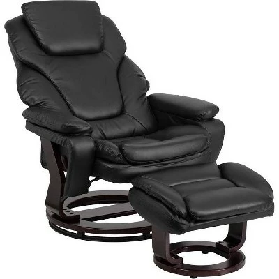 Wholesale ๐ Contemporary Recliner and Ottoman Leather - Riverstone Furniture Collection Black Leather ๐ 6 Wholesale ๐ Contemporary Recliner and Ottoman Leather - Riverstone Furniture Collection Black Leather ๐ - Image 4