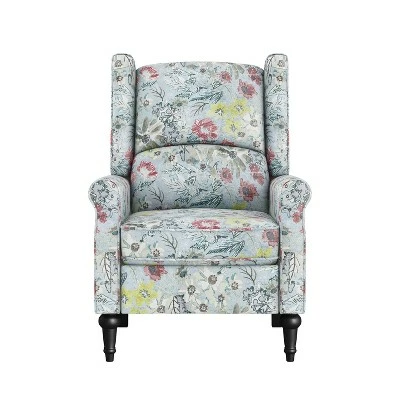 Best Sale 🧨 Ani Wingback Pushback Recliner Linen - ProLounger Floral Mist 🤩 10 Best Sale 🧨 Ani Wingback Pushback Recliner Linen - ProLounger Floral Mist 🤩 - Image 8