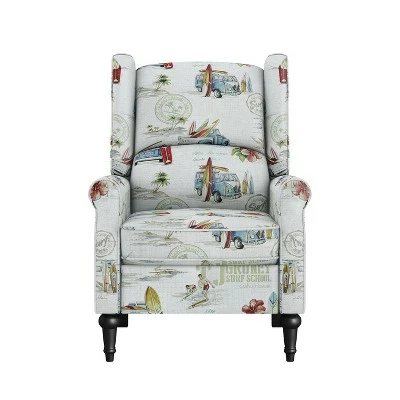 Best Sale 🧨 Ani Wingback Pushback Recliner Linen - ProLounger Floral Mist 🤩 11 Best Sale 🧨 Ani Wingback Pushback Recliner Linen - ProLounger Floral Mist 🤩 - Image 9