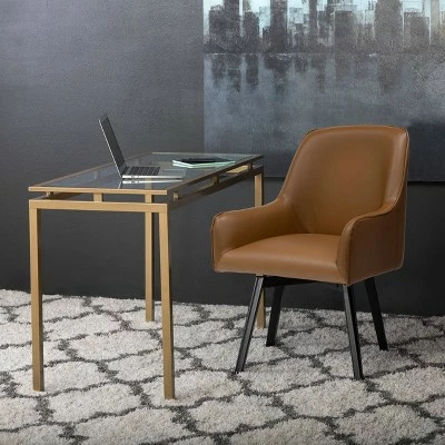 Top 10 🔥 Spire Luxe Swivel Guest/Dining/Office Accent Chair with Arms Blended Leather - Studio Designs Home Caramel Brown ⭐ 3 Top 10 🔥 Spire Luxe Swivel Guest/Dining/Office Accent Chair with Arms Blended Leather - Studio Designs Home Caramel Brown ⭐