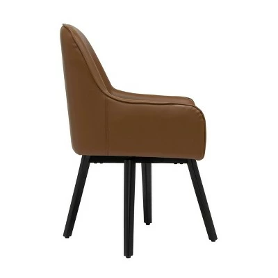 Top 10 🔥 Spire Luxe Swivel Guest/Dining/Office Accent Chair with Arms Blended Leather - Studio Designs Home Caramel Brown ⭐ 4 Top 10 🔥 Spire Luxe Swivel Guest/Dining/Office Accent Chair with Arms Blended Leather - Studio Designs Home Caramel Brown ⭐ - Image 2