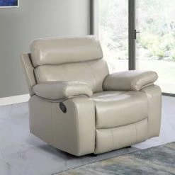 Brand new ✔️ Cortez Leather Recliner - Abbyson Living Beige 🔔 -Living Room Chairs Sales unnamed file 13849