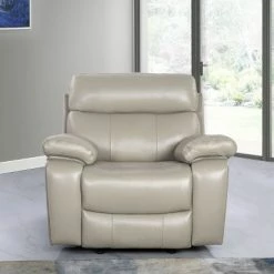 Brand new ✔️ Cortez Leather Recliner - Abbyson Living Beige 🔔 -Living Room Chairs Sales unnamed file 13850