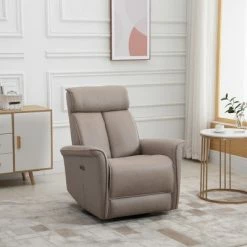 Wholesale 😉 HomCom Modern Electronic Power Recliner Upholstered Swivel Glider Rocking Chair with USB Port 🌟