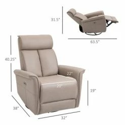 Wholesale 😉 HomCom Modern Electronic Power Recliner Upholstered Swivel Glider Rocking Chair with USB Port 🌟 -Living Room Chairs Sales unnamed file 13867