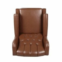 Hot Sale ⌛ Walter Contemporary Tufted Recliner Cognac Brown/Dark Brown - Christopher Knight Home 😀 -Living Room Chairs Sales unnamed file 1387