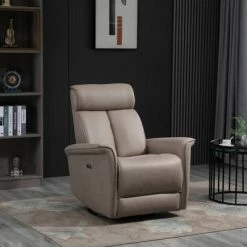 Wholesale 😉 HomCom Modern Electronic Power Recliner Upholstered Swivel Glider Rocking Chair with USB Port 🌟 -Living Room Chairs Sales unnamed file 13870