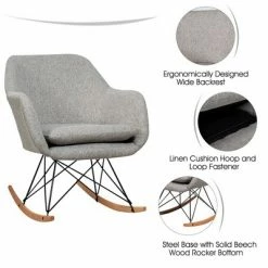 Wholesale 😀 Costway Set of 2 Accent Rocking Chair Upholstered Rocking Arm Chair w/ Cushion 👏 -Living Room Chairs Sales unnamed file 13890