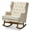 Promo 💯 Iona Mid - Century Retro Modern Light Fabric Upholstered Button - Tufted Wingback Rocking Chair - Light Beige - Baxton Studio 🧨 -Living Room Chairs Sales unnamed file 13896