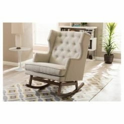 Promo ๐ฏ Iona Mid - Century Retro Modern Light Fabric Upholstered Button - Tufted Wingback Rocking Chair - Light Beige - Baxton Studio ๐งจ 7 Promo ๐ฏ Iona Mid - Century Retro Modern Light Fabric Upholstered Button - Tufted Wingback Rocking Chair - Light Beige - Baxton Studio ๐งจ -Living Room Chairs Sales unnamed file 13898