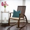 Best Pirce 🌟 Abraham Wood Rocking Chair with Cushion - Brown Mahogany - Christopher Knight Home 🎉