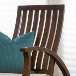 Best Pirce 🌟 Abraham Wood Rocking Chair with Cushion - Brown Mahogany - Christopher Knight Home 🎉 -Living Room Chairs Sales unnamed file 13903