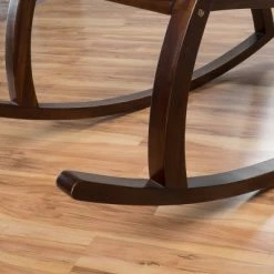 Best Pirce 🌟 Abraham Wood Rocking Chair with Cushion - Brown Mahogany - Christopher Knight Home 🎉 -Living Room Chairs Sales unnamed file 13904