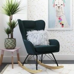 Cheapest 💯 Novogratz Harper Wingback Rocker Blue ✔️