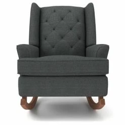 Flash Sale π Best Chairs Inc. Best Chairs Ames Upholstered Runner Rocker Dark Walnut Cobalt π