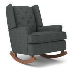 Flash Sale 🌟 Best Chairs Inc. Best Chairs Ames Upholstered Runner Rocker Dark Walnut Cobalt 🎉 -Living Room Chairs Sales unnamed file 13944