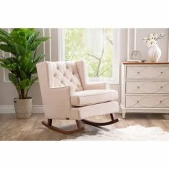 Cheap 🥰 Asher Fabric Rocker Beige - Abbyson Living 🔥