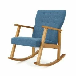 Best deal ✔️ Harvey Mid-Century Modern Fabric Rocking Chair - Christopher Knight Home Muted Blue 🎉 -Living Room Chairs Sales unnamed file 14035