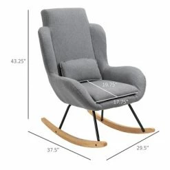 Buy 😀 HomCom Modern Wingback Fabric Rocking Sofa Chair 💯 -Living Room Chairs Sales unnamed file 14081