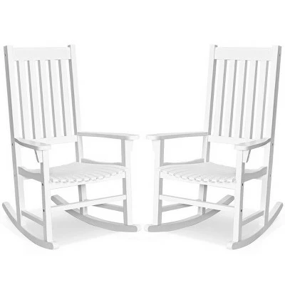 Best Sale 🛒 Costway 2PCS Wood Rocking Chair Porch Rocker High Back Garden Seat Indoor Outdoor 😉 13 Best Sale 🛒 Costway 2PCS Wood Rocking Chair Porch Rocker High Back Garden Seat Indoor Outdoor 😉 - Image 11