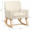 Best reviews of 🧨 Costway Mid Century Fabric Rocking Chair Upholstered Accent Armchair Lounge Chair Beige/Gray ✔️ -Living Room Chairs Sales unnamed file 14108