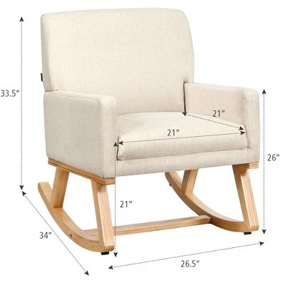 Best reviews of ๐งจ Costway Mid Century Fabric Rocking Chair Upholstered Accent Armchair Lounge Chair Beige/Gray โ๏ธ 3 Best reviews of ๐งจ Costway Mid Century Fabric Rocking Chair Upholstered Accent Armchair Lounge Chair Beige/Gray โ๏ธ
