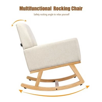 Best reviews of ๐งจ Costway Mid Century Fabric Rocking Chair Upholstered Accent Armchair Lounge Chair Beige/Gray โ๏ธ 10 Best reviews of ๐งจ Costway Mid Century Fabric Rocking Chair Upholstered Accent Armchair Lounge Chair Beige/Gray โ๏ธ - Image 8