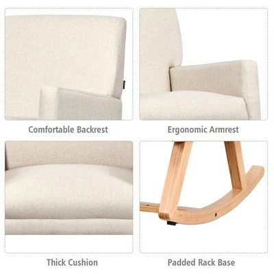 Best reviews of ๐งจ Costway Mid Century Fabric Rocking Chair Upholstered Accent Armchair Lounge Chair Beige/Gray โ๏ธ 11 Best reviews of ๐งจ Costway Mid Century Fabric Rocking Chair Upholstered Accent Armchair Lounge Chair Beige/Gray โ๏ธ - Image 9