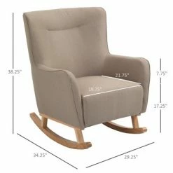 Best Sale 😀 HomCom Modern Rocking Linen Sofa Armchair ✨ -Living Room Chairs Sales unnamed file 14130