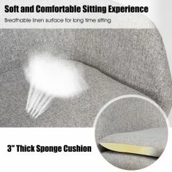 Cheapest 🎁 Costway Rocking Chair Fabric Rocker Upholstered Single Sofa Chair Accent Armchair Grey 🔔 -Living Room Chairs Sales unnamed file 14150