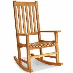Wholesale 😉 Costway Wooden Rocking Chair Porch Rocker High Back Garden Seat For Indoor Outdoor 😍 -Living Room Chairs Sales unnamed file 14163