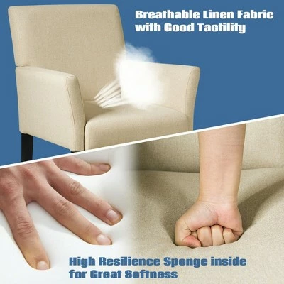 Discount π Costway Set of 2 Arm Chair Guest Chair Home Office w/ Wooden Legs π 9 Discount π Costway Set of 2 Arm Chair Guest Chair Home Office w/ Wooden Legs π - Image 7