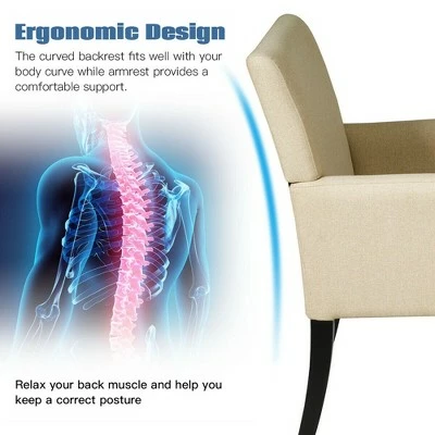 Discount π Costway Set of 2 Arm Chair Guest Chair Home Office w/ Wooden Legs π 10 Discount π Costway Set of 2 Arm Chair Guest Chair Home Office w/ Wooden Legs π - Image 8