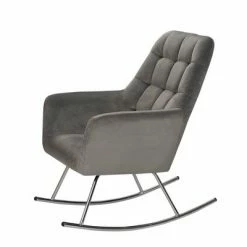 Wholesale 😉 Gift Mark Deluxe Adult Rocking Chair with Chrome Legs - Gray ✨