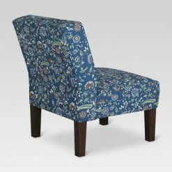 Outlet 😍 Burke Slipper Chair - Bandana Blue Floral - Threshold™ ⭐ -Living Room Chairs Sales unnamed file 14274