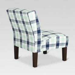 Deals ⌛ Burke Slipper Chair - Navy & Green Check - Threshold™ 😀 -Living Room Chairs Sales unnamed file 14281