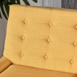 Discount 😍 Eilidh Mid Century Tufted Accent Chair Muted Yellow - Christopher Knight Home 🔔 -Living Room Chairs Sales unnamed file 14284